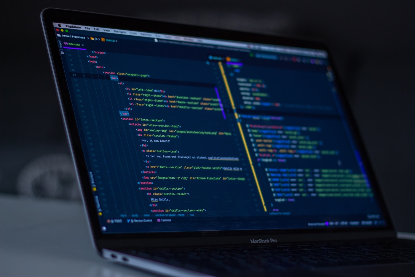 Développement web sur ordinateur